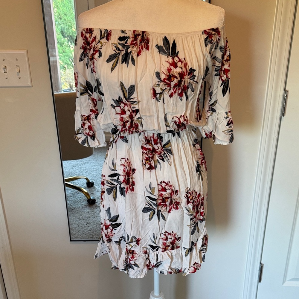 New Look White Floral Mini Dress